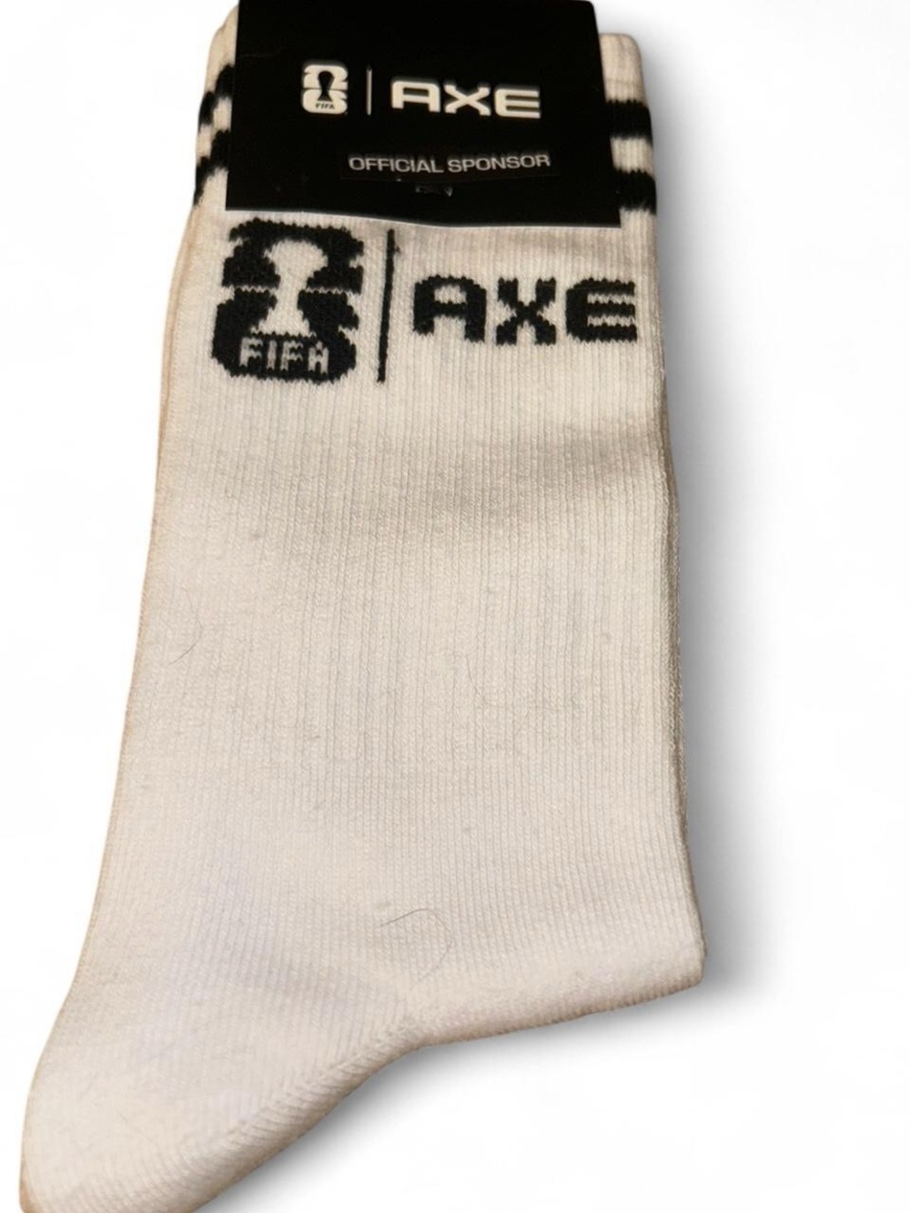 AXE FIFA White Crew Athletic Socks - Men's Comfort Pair